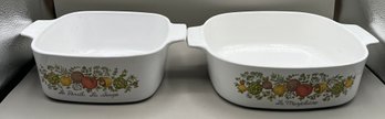 Corningware Spice Of Life Casseroles - 2 Total