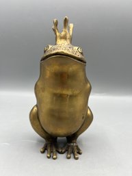 Solid Brass Frog Prince Figurine