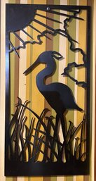 Wrought Iron Heron Bird Pattern Wall Plaque