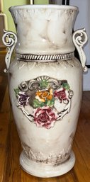 Decorative Hand Painted Ceramic Floor Vase - Made In Italy