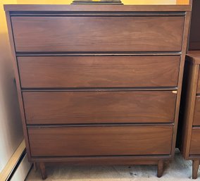 Mid-century Modern Solid Wood 4-drawer Chest