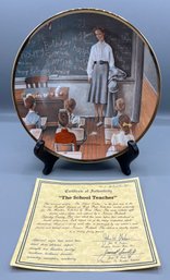 1984 River Shore Norman Rockwell Collector Plate 'The School Teacher' With Certificate Of Authenticity