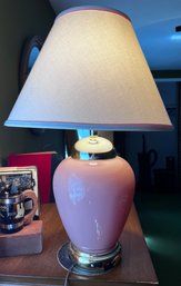 Vintage Pink And Gold Ceramic Table Lamp