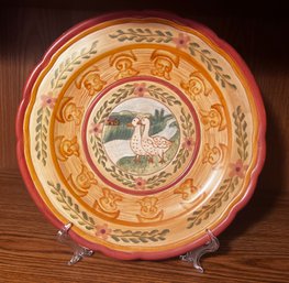 Cardinal Inc. French Country Side Hand Painted Goose Plate