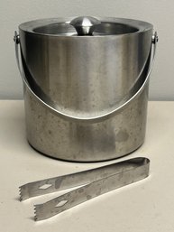 Stainless Steel Ice Bucket With Tongs Included