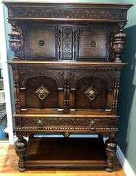 Vintage Empire MFG Co. Rockford Solid Wood Buffet With Drawer & Lion Head Brass Accents