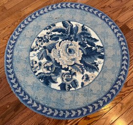 H.K.H Handcrafted Needlepoint Round Rug