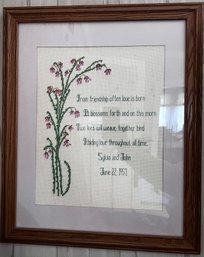 Personalized Wedding Framed Needlepoint