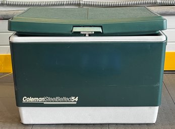 Coleman Steel Belted 54 Quart Cooler With Handles & Drain Plug