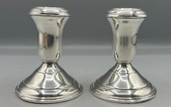 Drol Sterling Weighted Candlestick Holders - 2 Total