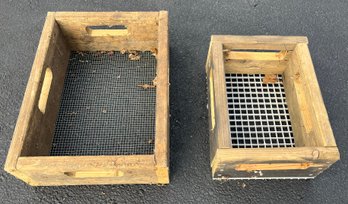 Wooden Sifting Boxes - 2 Total