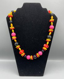 Colorful Plastic Beaded Costume Jewelry Necklace