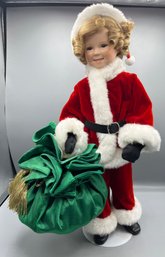 Danbury Mint Limited Edition Shirley Temple Porcelain Doll - Santas Helper