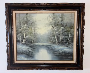 Original Miller Signed Oil On Canvas Framed - Winter River