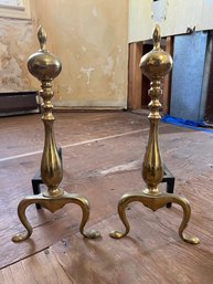 Solid Brass Andirons - 2 Total