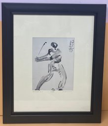 Golfer No 05 Signed Framed Water Paint 47/280