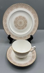 Crown Staffordshire Fine Bone China Tea Cup Set - 3 Pieces Total - Made In England