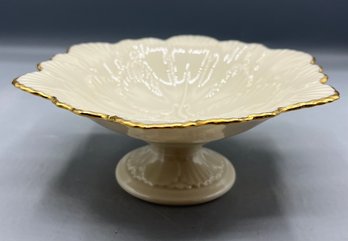 Lenox Arbor Collection Porcelain Compote With 24K Gold Trim