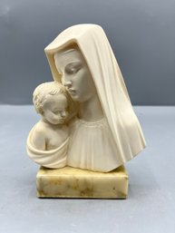 A. Gianelli Resin Madonna And Child Religious Bust