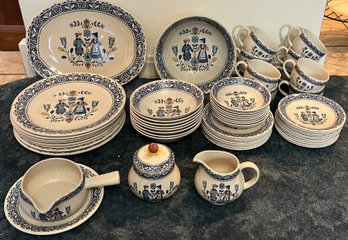 Vintage Johnson Brothers Staffordshire Old Granite Hearts & Flowers Ironstone Tableware Set Made In England