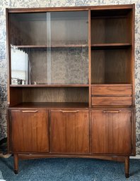 Mid-century Modern Solid Wood Buffet With 2 Drawers & Storage