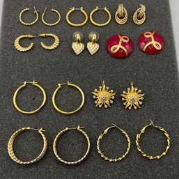 Costume Jewelry Earrings - 10 Sets Total