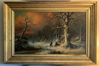 Carl Bondell Signed Oil On Canvas With Ornate Wooden Frame