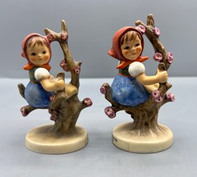 Goebel Hummel Figurines - Apple Tree Girl - Made In Western Germany - 2 Total