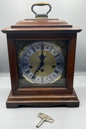 Howard Miller Wooden Mantle Chime Clock - Key Included - Made In West Germany #340-020