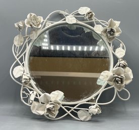 Wrought Iron Floral Pattern Wall Mirror