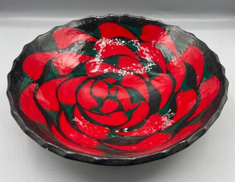 Hand Painted Chili Pattern Pottery Bowl