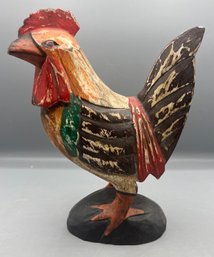 Three Hands Corp Hand Painted Wooden Rooster Figurine