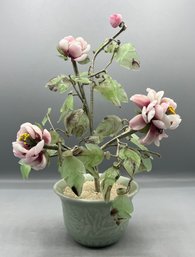 Decorative Porcelain & Glass Floral Figurine