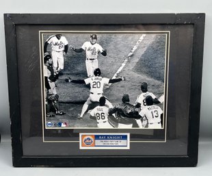 Ray Knight 1986 NY Mets Framed Print - World Series Game 6 Crossing Home Plate