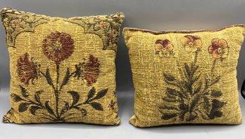 Floral Pattern Pillows - 2 Total