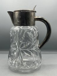 Silver Plated Cut Crystal Pitcher