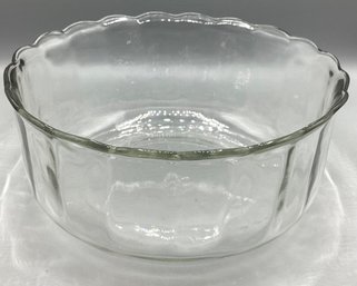 Wave Ripple Top Edge, Elegantly Fluted Sides Glass Salad Bowl
