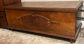 Vintage Solid Wood Chest - Key Included