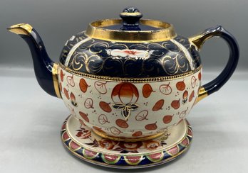 Vintage Burcess & Leigh Burleighware Teapot With Trivet