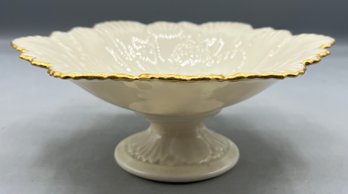 Lenox Porcelain Hand Decorated 24K Gold Pedestal Candy Bowl