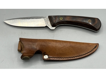 Western Cutlery W83 Hunting Knife With Leather Sheath - Made In USA