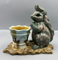 Tracy Porter Hand Painted Ceramic 2-piece Tea-light Holder
