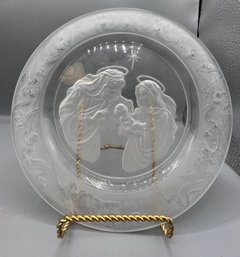 The Holy Family' Morgantown Crystal Plate By Merri Roderick 1988