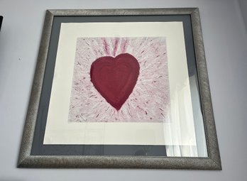 Decorative Heart Framed Lithograph 3/100 - Pencil Signed