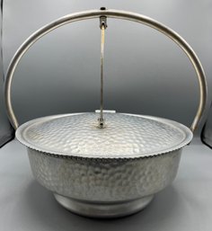 Nasco Hammered Aluminum Lidded Casserole Dish - Made In Italy