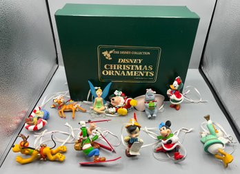 Disney Plastic Holiday Ornament Set - Box Included - 12 Total