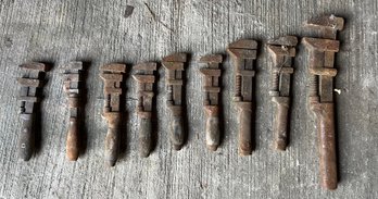 Vintage Adjustable Wrenches - 9 Total