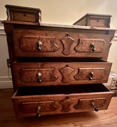 Solid Wood Deep Well Dresser With Marble Top