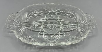 Cut Glass Sectional Serving Bowl With Handles