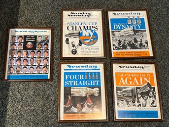 Ny Islanders Framed Newsday Articles - 5 Total